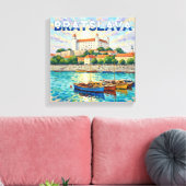 Bratislava Castle Waterfront Canvas Art キャンバスプリント (インサイチュ (リビング))