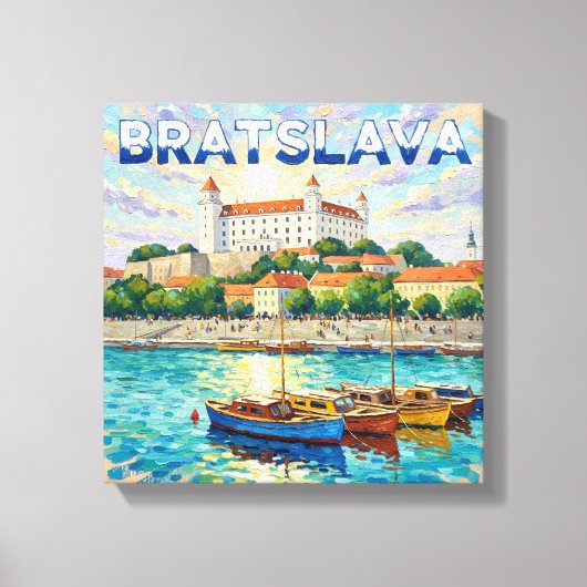 Bratislava Castle Waterfront Canvas Art キャンバスプリント (正面)