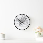 Bratislava Clock City Line Art ラウンド壁時計 (ホーム)