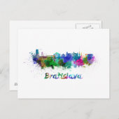 Bratislava skyline in watercolor ポストカード (正面/裏面)