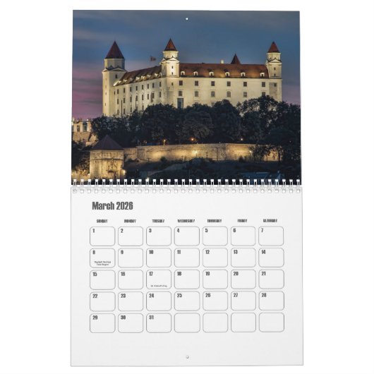 Bratislava-Slovakia Calendar カレンダー (3月 2026)