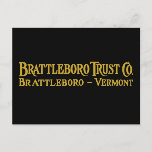 Brattleboro Trust Co., 1918 Logo Postcard ポストカード (正面)