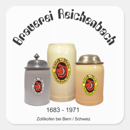 Brauerei Reichenbach Zollikofen Aufkleber スクエアシール (正面)
