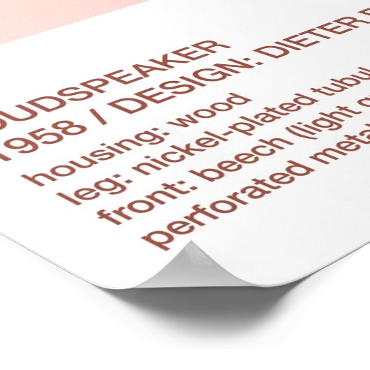 Braun L2スピーカー – Dieter Rams ポスター (角)