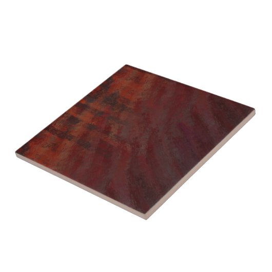 braun / orange dunkelrotes design gemalt タイル (側面)