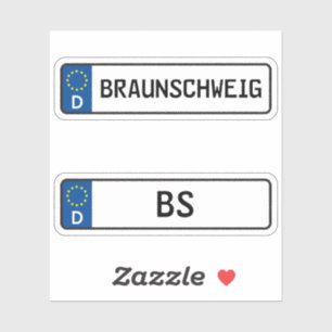 Braunschweig kennzeichen,ドイツ自動車免許プレート シール
