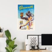 Braunwald Switzerland Vintage Ski Poster - Framed ポスター (ホームオフィス)