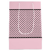 Braut Rosen Schleier Glück Hochzeit Rosa Punkte ミディアムペーパーバッグ (裏面)