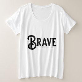 brave,スシンプルクリプトトレンディー引用文 プラスサイズTシャツ