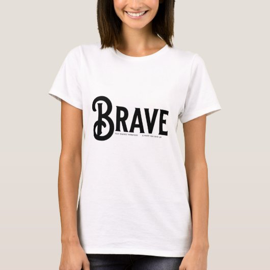 brave,スシンプルクリプトトレンディー引用文 tシャツ (正面)