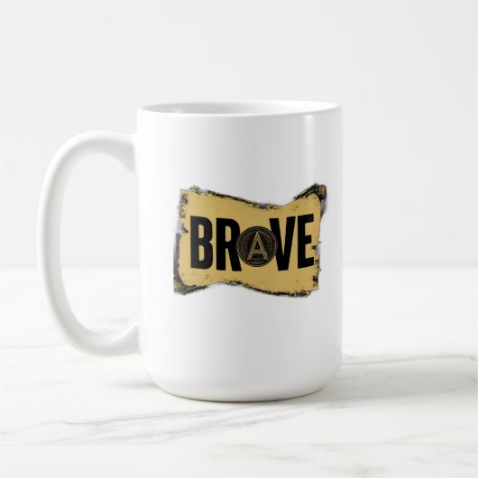 BRAVE Bold Streetwear Typography Tee コーヒーマグカップ (左)