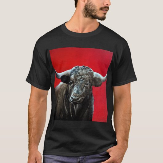 Brave bull on red tシャツ (正面)
