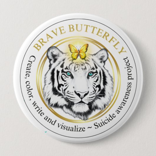 Brave Butterflyプロジェクト自殺認識度ボタン 缶バッジ (正面)