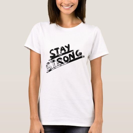 Brave Heart: Stay Strong - サポートとセルフケアデザイン Tシャツ (正面)