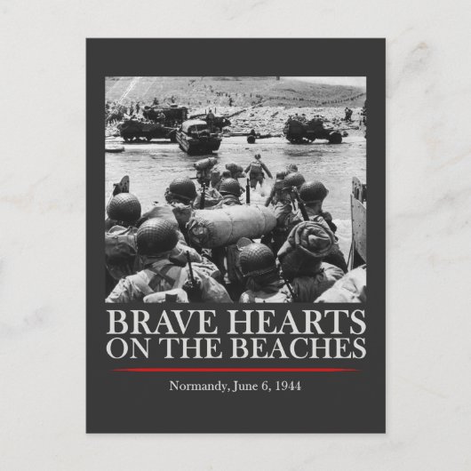 Brave Hearts On The Beaches - WW2 D-day ポストカード (正面)