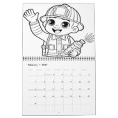 Brave Heroes Fire Rescue Coloring Book 2025/2026 カレンダー (2月 2027)