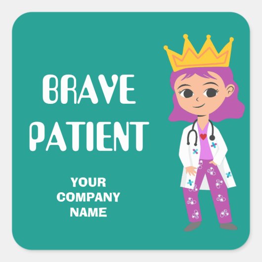 Brave Patient パーソナライズされたカスタム companyステッカー スクエアシール (正面)