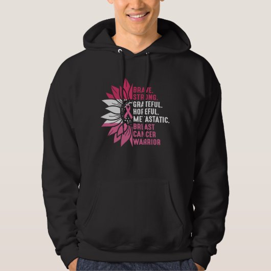 Brave Strong Grateful Breast Cancer Awareness パーカ (正面)