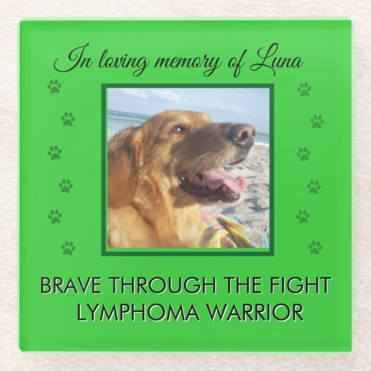 Brave Through The Fight - Pet Memorial 1 Photo ガラスコースター (正面)