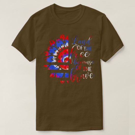 Brave Tie Dye Sunflower American Flag Patriotic 4t Tシャツ (デザイン正面)