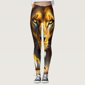 Brave Tiny Ant Faces Majestic Lion Leggings レギンス