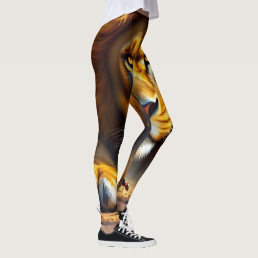 Brave Tiny Ant Faces Majestic Lion Leggings レギンス (右)