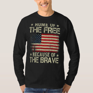 Brave UsaフラグMemのため無料のホーム Tシャツ