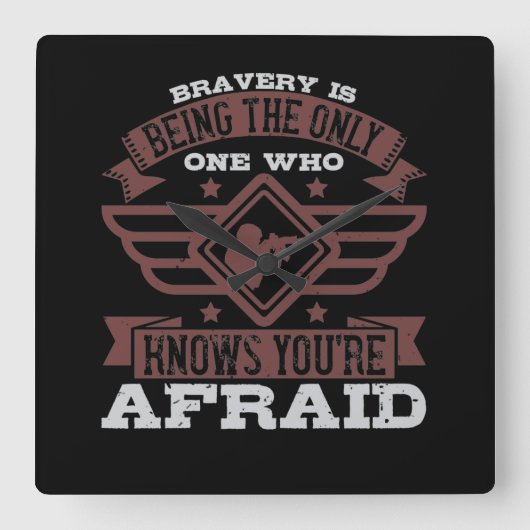 Bravery Is Being The Only One Who Knows スクエア壁時計 (正面)