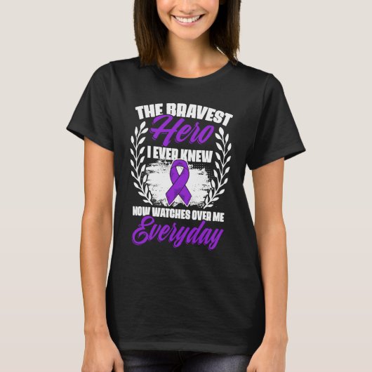 Bravest Hero Ever Knew Lupus Purple Ribbon Lupus Tシャツ (正面)