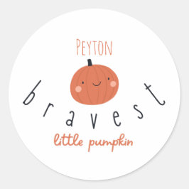 bravest little pumpkin custom name Stickers  ラウンドシール