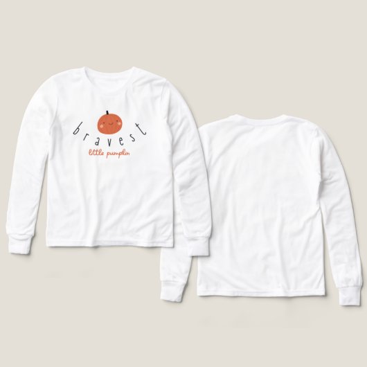 bravest little pumpkin Girls Long Sleeve T-Shirt  (デザイン 正面＆背面)