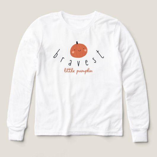 bravest little pumpkin Girls Long Sleeve T-Shirt  (デザイン正面)