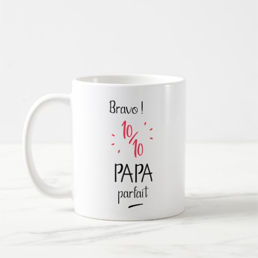 Bravo 10 sur 10 papa parfait コーヒーマグカップ (左)