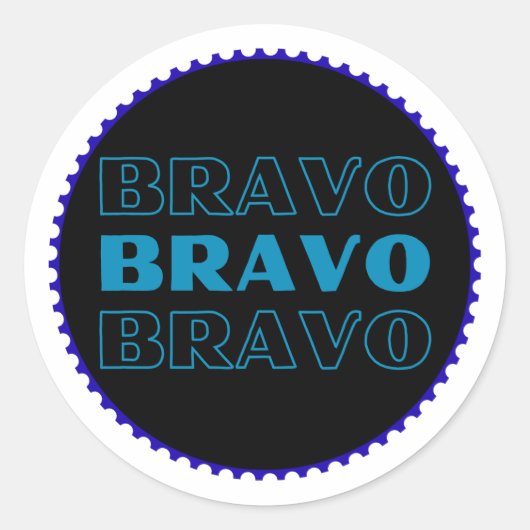 Bravo Sticker – Motivation Reward Sticker for Stud ラウンドシール (正面)