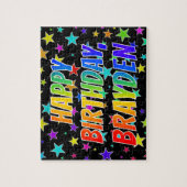 「BRAYDEN」名、おもしろい「ハッピーバースデー」 ジグソーパズル (縦)