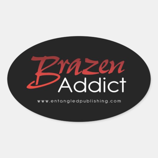 Brazen Addictシール – BLACK 楕円形シール (正面)