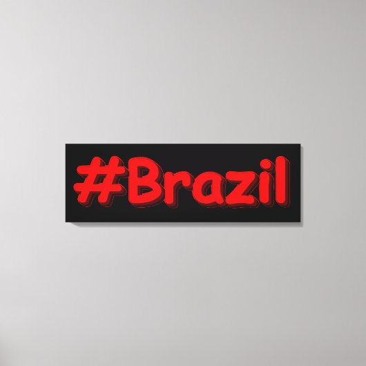 「#Brazil」かわいいデザイン。買今 キャンバスプリント (正面)