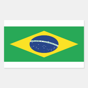 Brazil*の旗のステッカー 長方形シール