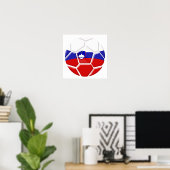 Brazil 2014 World cup Soccer Slovenian flag Slovak ポスター (ホームオフィス)
