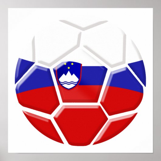 Brazil 2014 World cup Soccer Slovenian flag Slovak ポスター (正面)