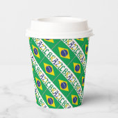 Brazil and Brazilian Flag Tiled with Your Name 紙コップ (裏面)