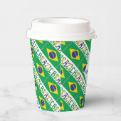 Brazil and Brazilian Flag Tiled with Your Name 紙コップ (右)