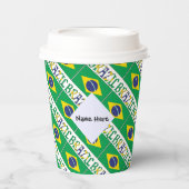 Brazil and Brazilian Flag Tiled with Your Name 紙コップ (正面)