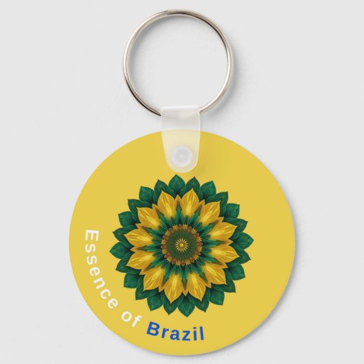 Brazil Banana Leaf Mandala - Essence of Brazil Key キーホルダー (正面)