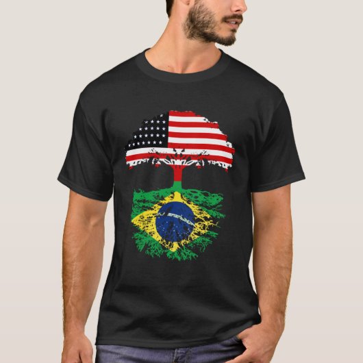 Brazil Brasil Roots American Grown For Men Women Tシャツ (正面)