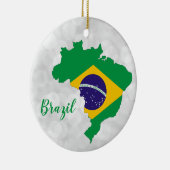 Brazil Brazilian Flag Map Christmas セラミックオーナメント (右)