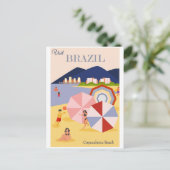 Brazil Copacabana Beach Vintage Postcard ポストカード (スタンド正面)