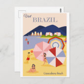 Brazil Copacabana Beach Vintage Postcard ポストカード (正面/裏面)