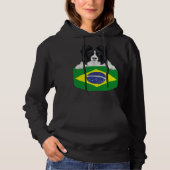 Brazil Flag Border Collie Dog In Pocket パーカ (正面)