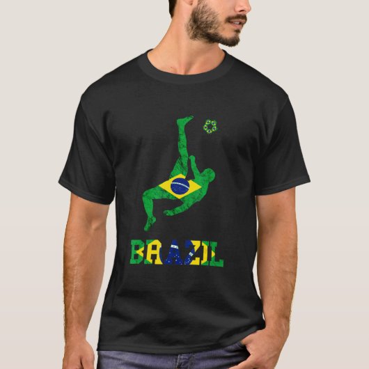 Brazil Flag Brazilian Pride Brazilian Football Pla Tシャツ (正面)
